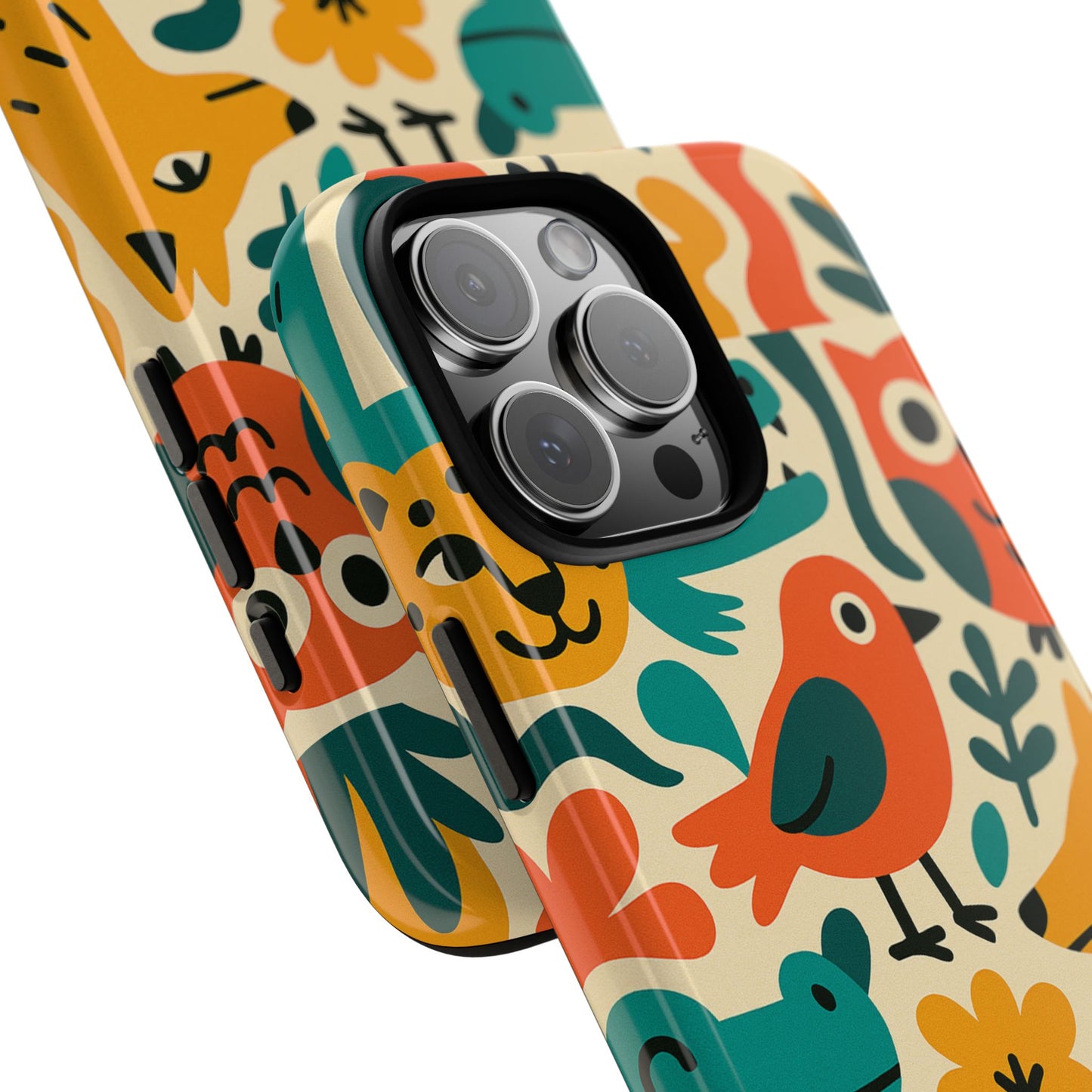 vibrant animal print protective phone case with 3d wrap design for unique style and expression compatible with iphone 13, 14, 15 & 16 – all models including pro, pro max & plus
