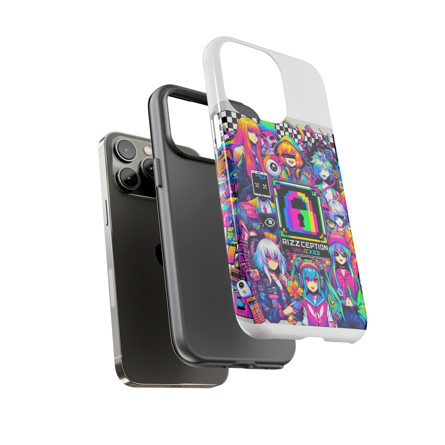 rizzception unlocked 3d wrap protective phone case for anime lovers