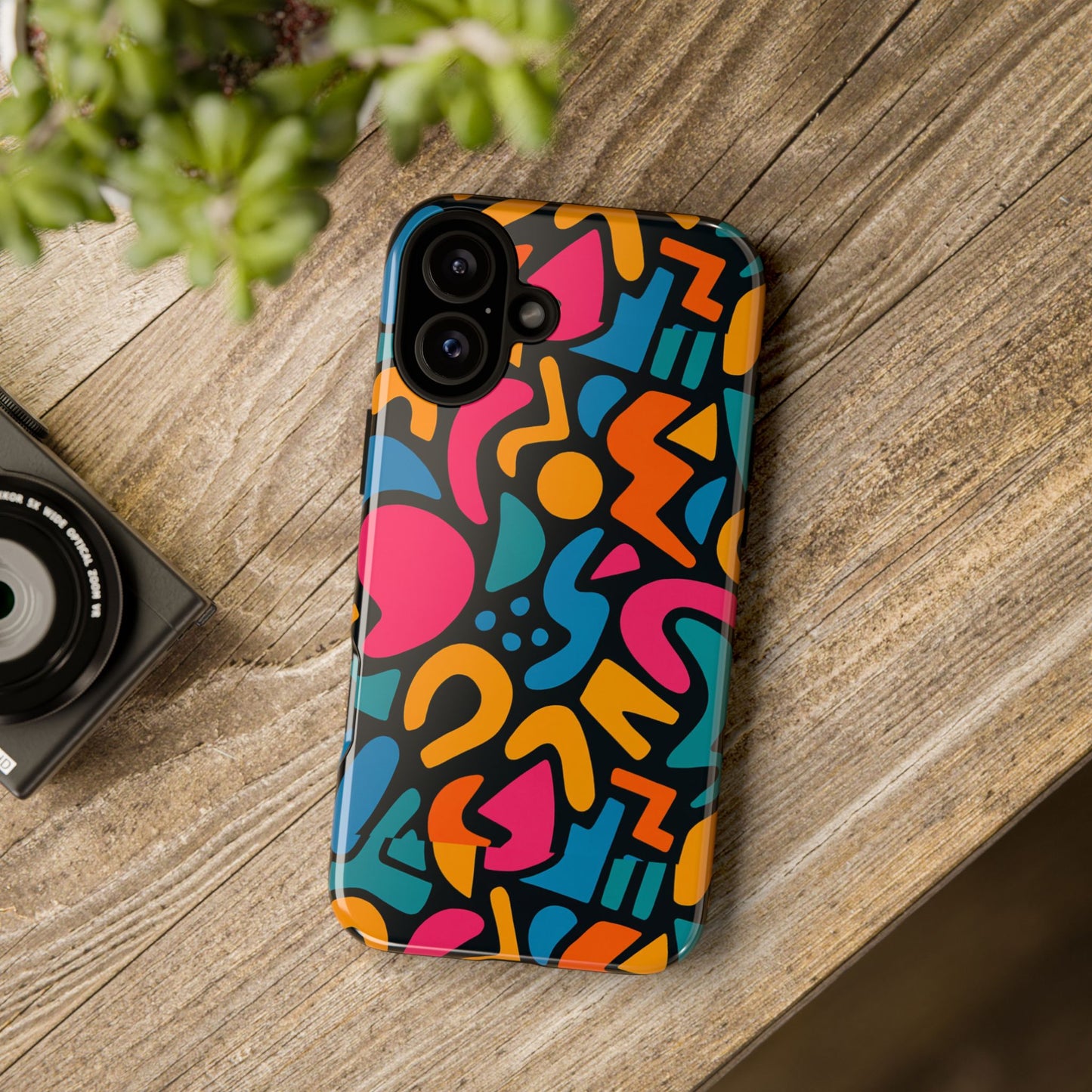 vibrant multicolour abstract 3d wrap phone case for stylish protection, unisex smartphone cover, compatible with iphone 13, 14, 15 & 16 – all models including pro, pro max & plus