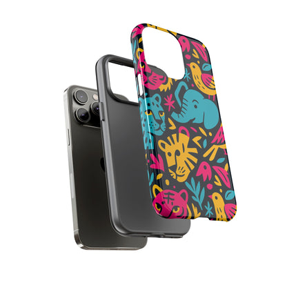 Vibrant 3D Animal Print Protective Phone Case Colourful Design for Stylish Protection Compatible with iPhone 13, 14, 15 & 16 – all models including Pro, Pro Max & Plus