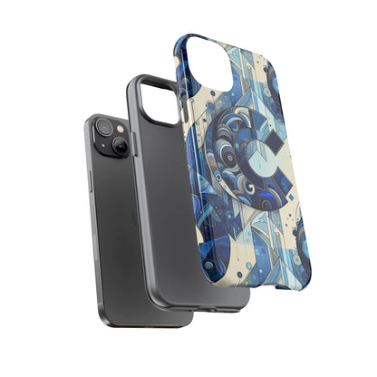 Blue Alphabet C Phone Case for Smartphone Protection with 3D Wrap Design, Shock Absorption, UV Protection, Durable Silicone Material, Suitable for Tech Enthusiasts and Individuality Seekers