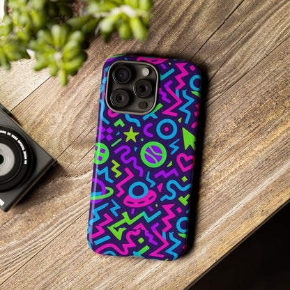 Vibrant Y2K Abstract Protective Phone Case with 3D Wrap Design for Bold Aesthetic Compatible with iPhone 13, 14, 15 & 16 – all models including Pro, Pro Max & Plus