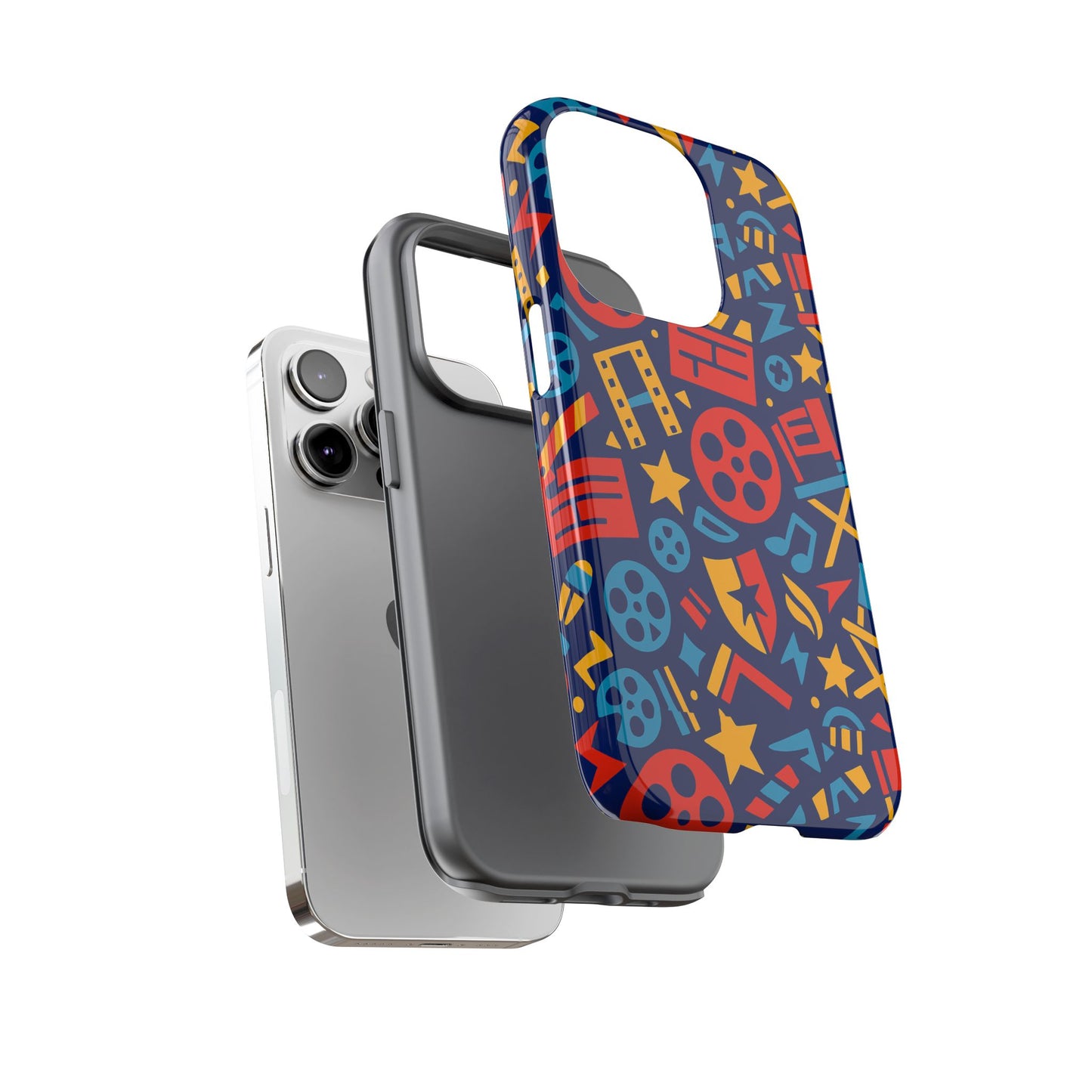 vibrant 3d movie icons protective phone case for kids and adults – stylish accessory – compatible with iphone 13, 14, 15 & 16 – all models including pro, pro max & plus