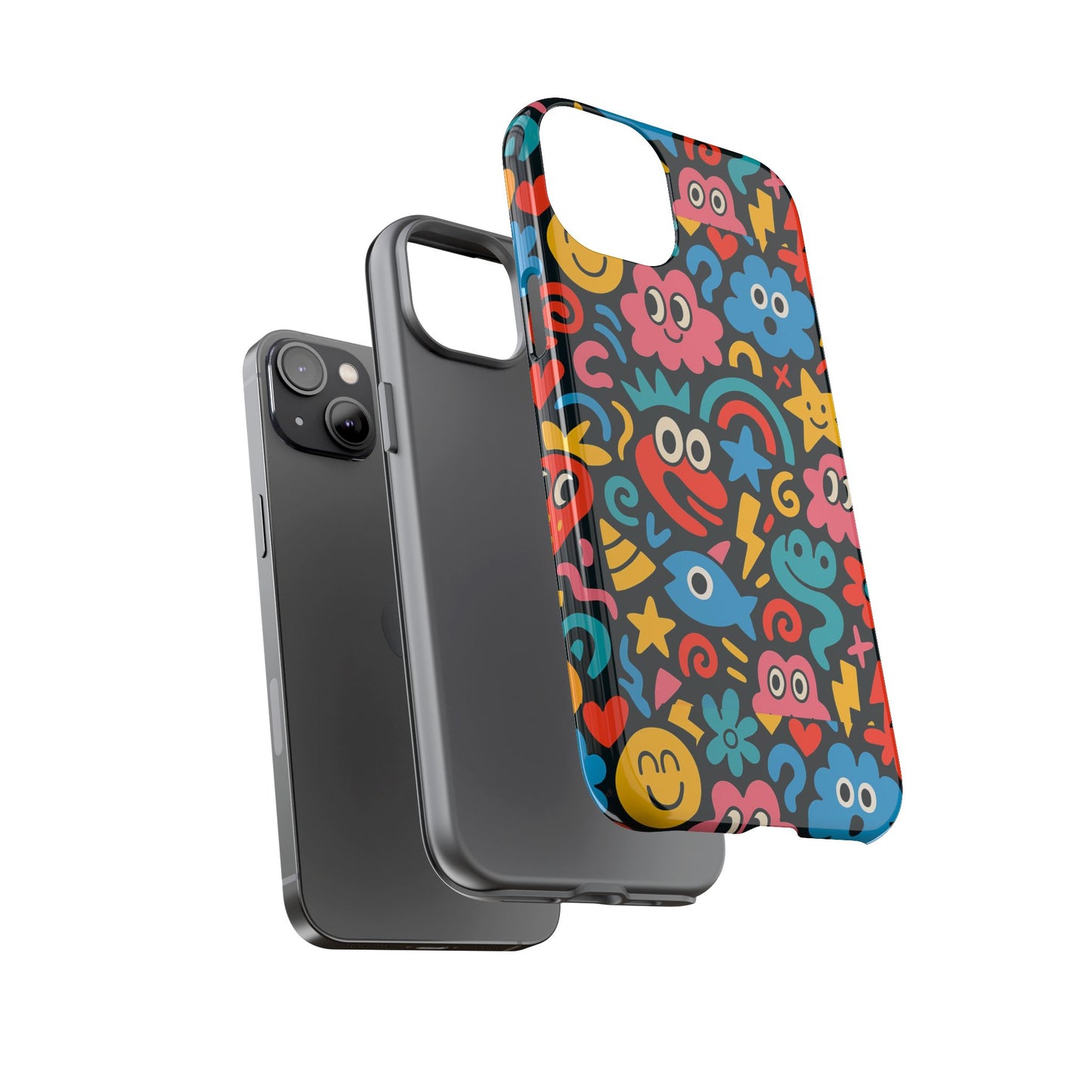 vibrant cartoon protective phone case with 3d wrap design for creative expression – compatible with iphone 13, 14, 15 & 16 – all models including pro, pro max & plus