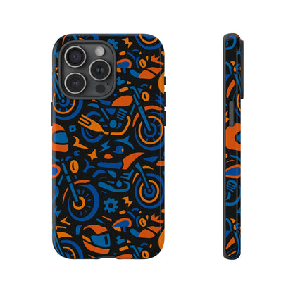Vibrant Motorcycle Phone Case in Multicolour Design for Stylish Protection Compatible with iPhone 13, 14, 15 & 16 – All Models Including Pro, Pro Max & Plus