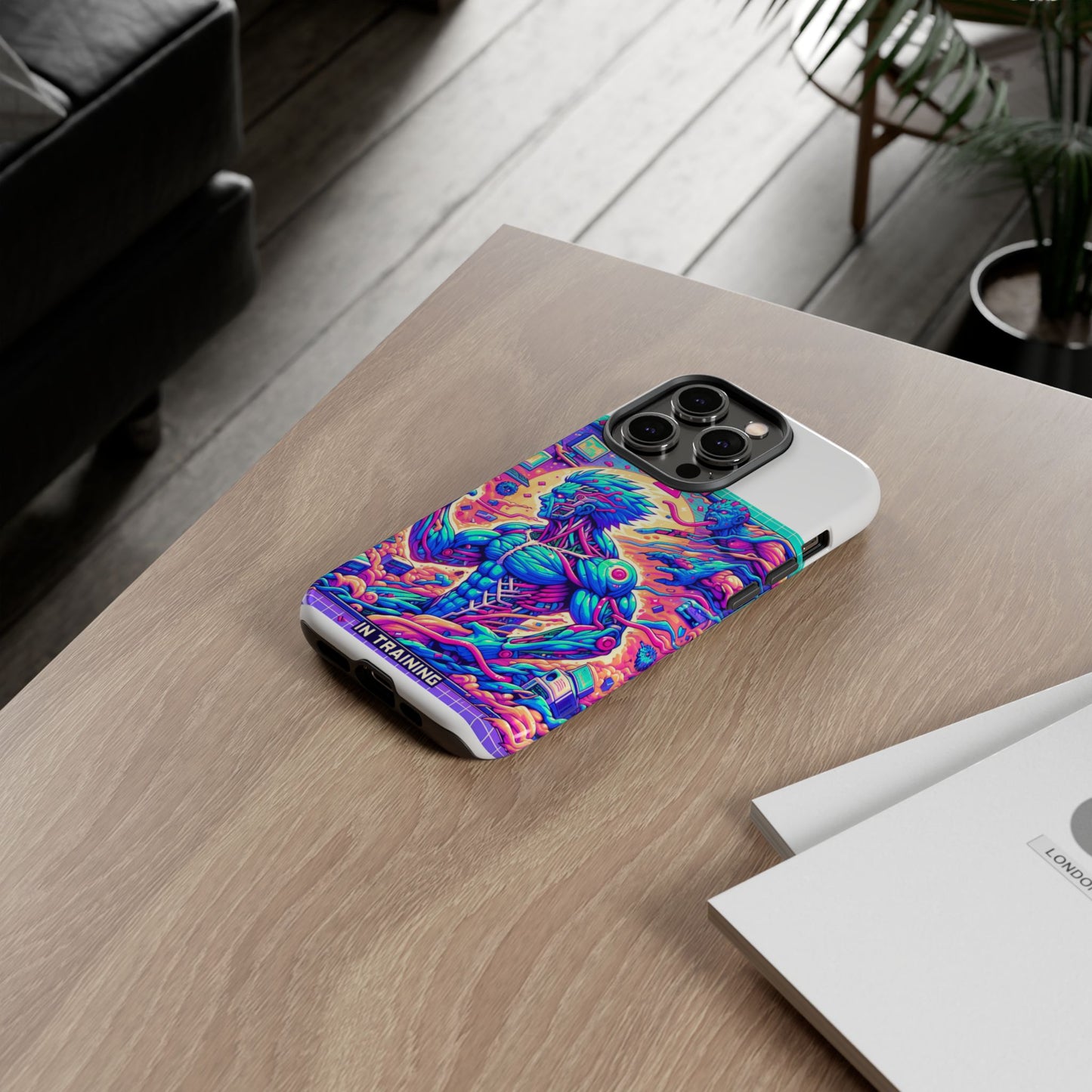 giga chad in training protective phone case for anime fans