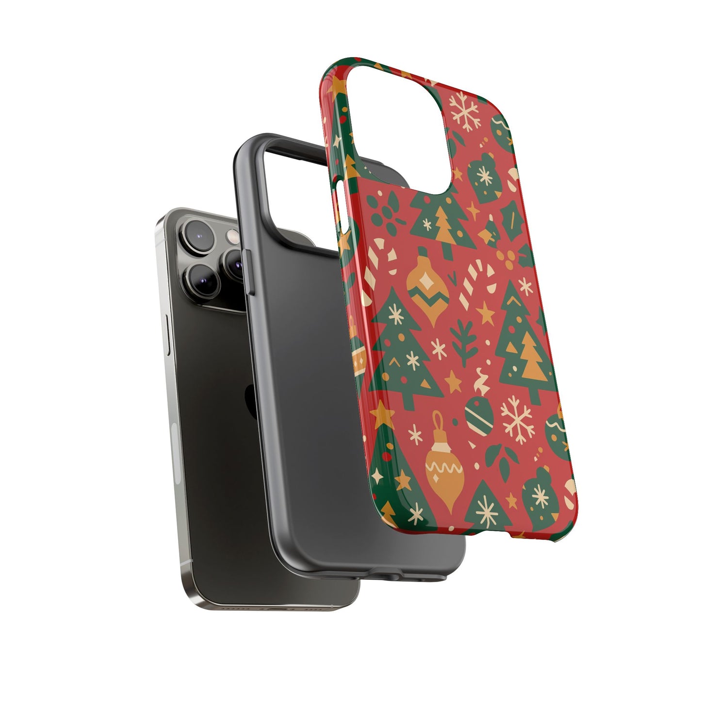 multicolor 3d wrap protective phone case with festive holiday design – fun retro style for smartphone protection compatible with iphone 13, 14, 15 & 16 – all models including pro, pro max & plus