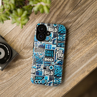 Blue Pattern Image 9 Phone Case for Smartphone Protection with 3D Wrap Design and Shock Absorption in Glossy or Matte Finish