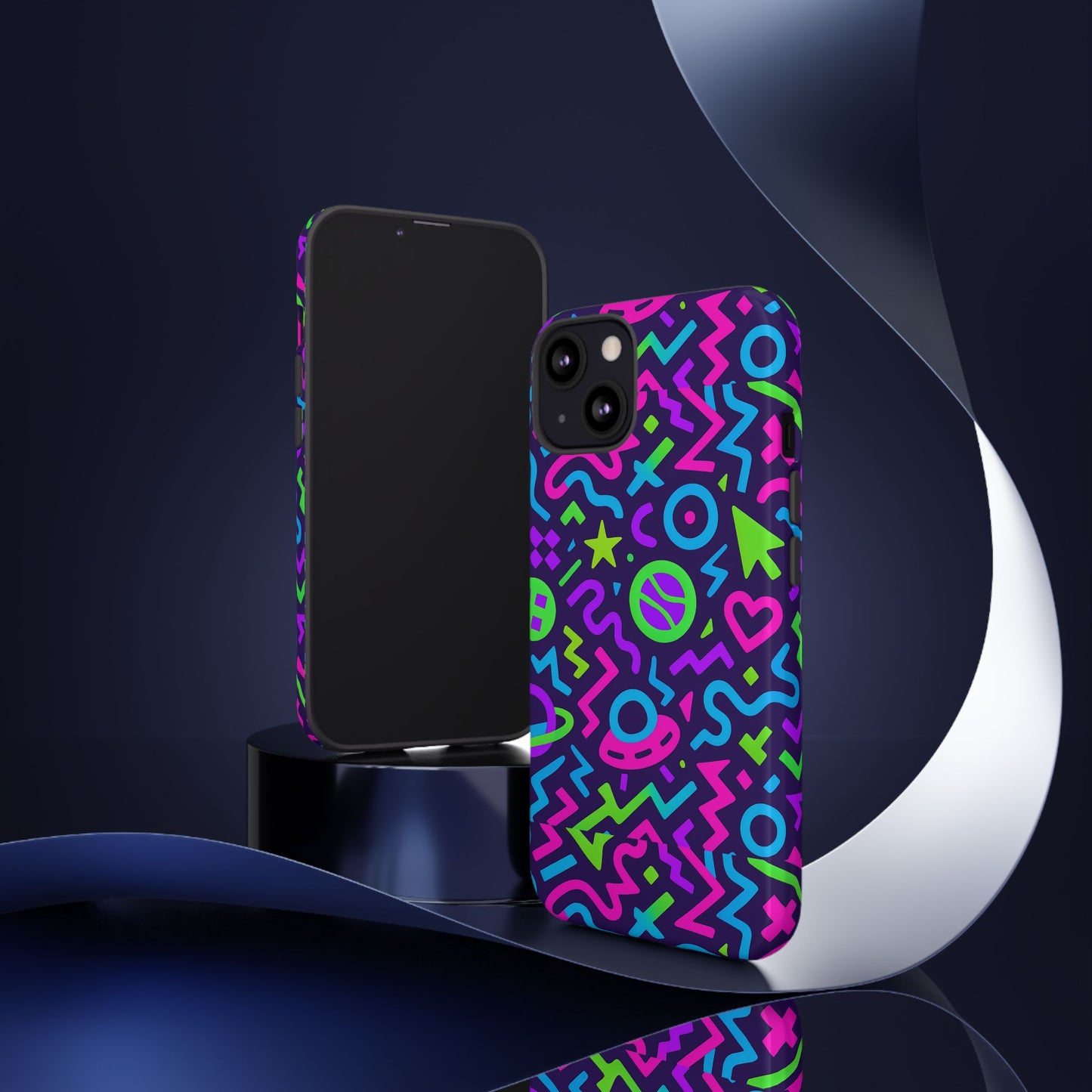 vibrant y2k abstract protective phone case with 3d wrap design for bold aesthetic compatible with iphone 13, 14, 15 & 16 – all models including pro, pro max & plus