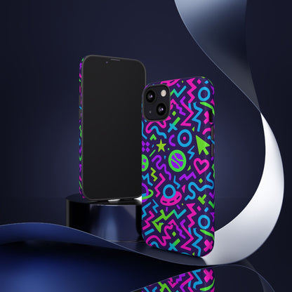 Vibrant Y2K Abstract Protective Phone Case with 3D Wrap Design for Bold Aesthetic Compatible with iPhone 13, 14, 15 & 16 – all models including Pro, Pro Max & Plus