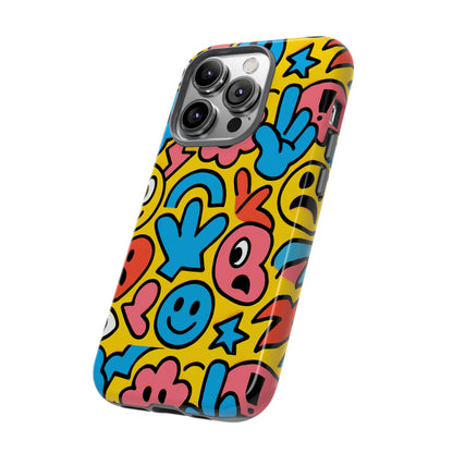 Vibrant Emoji Phone Case with Fun 3D Multicolour Design, Playful Protective Cover for Kids and Teens, Compatible with iPhone 13, 14, 15 & 16 – all models including Pro, Pro Max & Plus