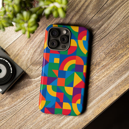 Vibrant 3D Geometric Phone Case with Bold Design Stylish Protection Accessory Compatible with iPhone 13, 14, 15 & 16 – all models including Pro, Pro Max & Plus