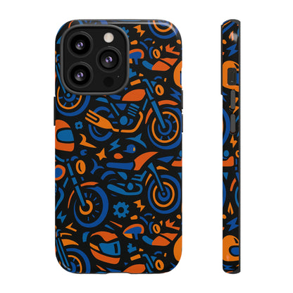 Vibrant Motorcycle Phone Case in Multicolour Design for Stylish Protection Compatible with iPhone 13, 14, 15 & 16 – All Models Including Pro, Pro Max & Plus