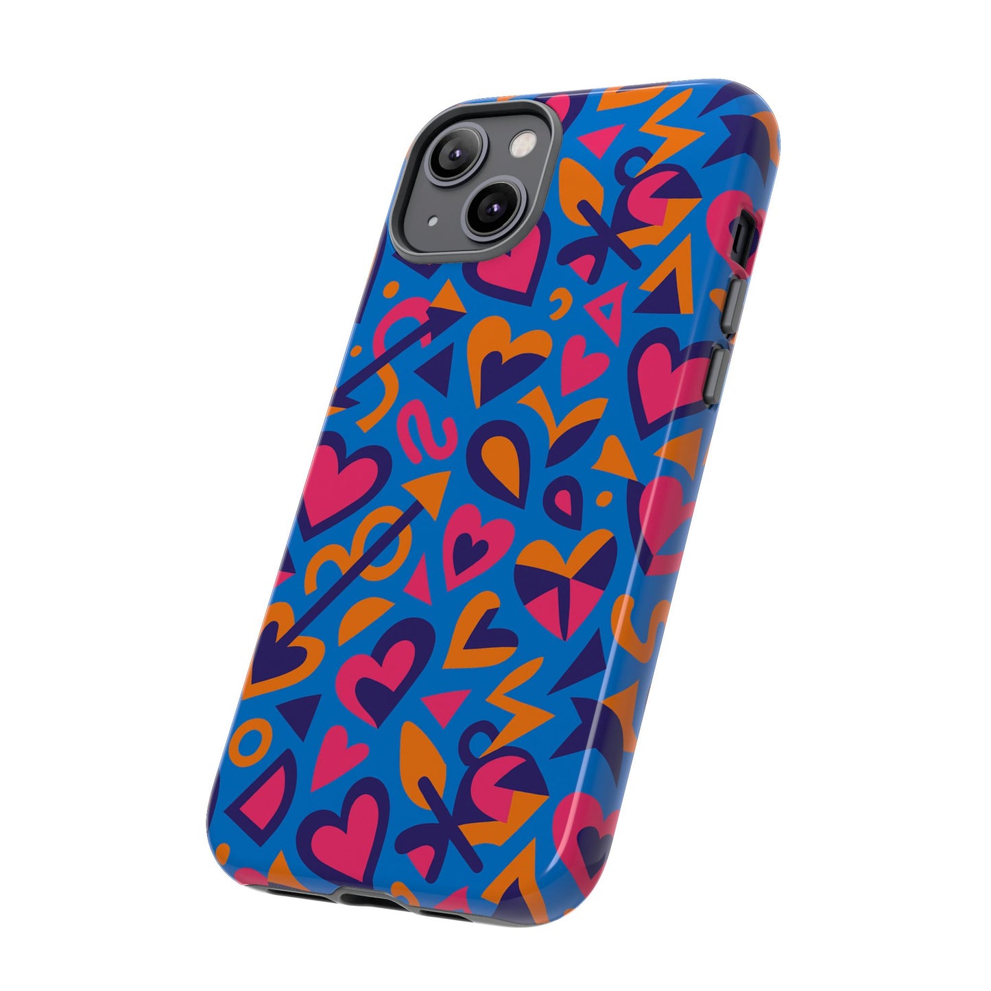 multicolour 3d love design phone case for men and women stylish protection accessory compatible with iphone 13, 14, 15 & 16 – all models including pro, pro max & plus