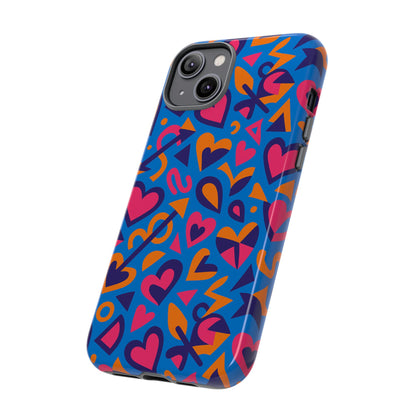 Multicolour 3D Love Design Phone Case for Men and Women Stylish Protection Accessory Compatible with iPhone 13, 14, 15 & 16 – all models including Pro, Pro Max & Plus