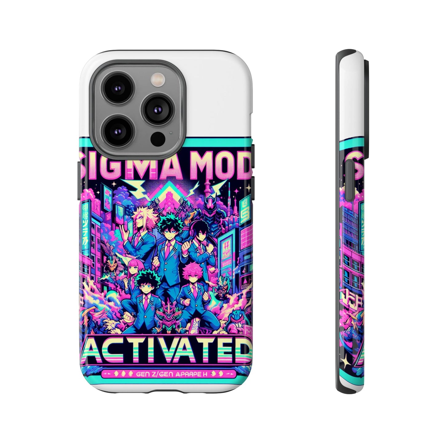 vibrant sigma mode activated protective phone case for anime lovers, 3d wrap design, durable tpu silicone, uv protected, stylish drop protection, gift for friends