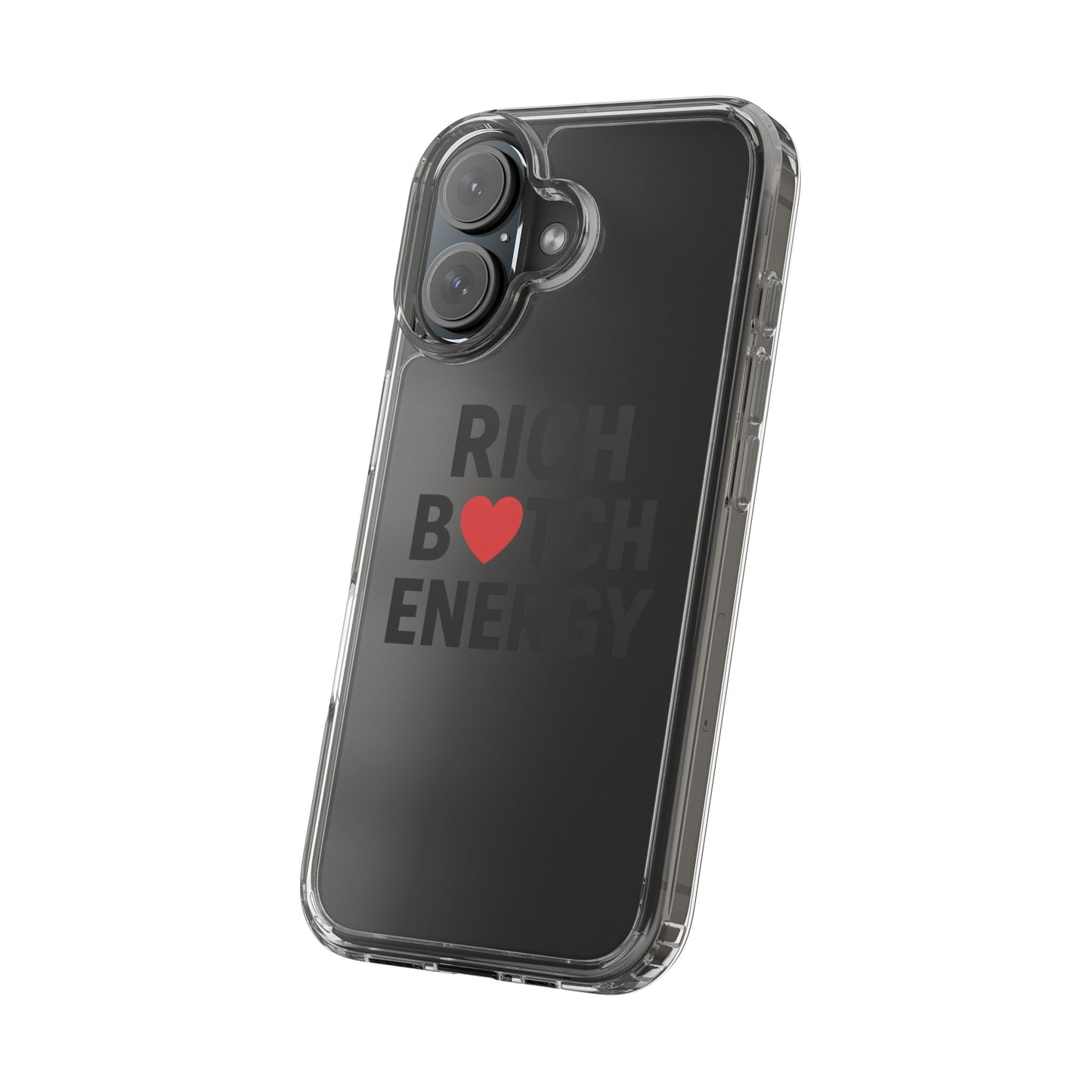 rich bitch energy clear phone case for confident individuals - stylish protection with shock-absorbing materials and scratch-resistant design for everyday use