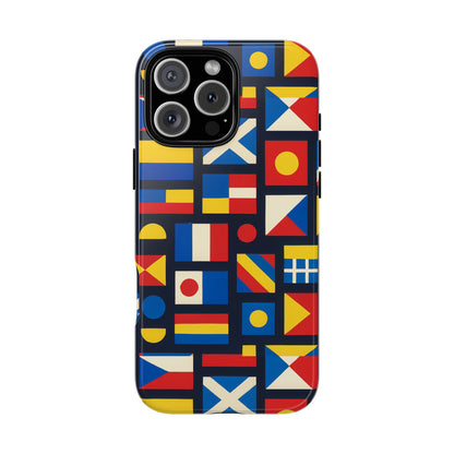 Multicolour Geometric Protective Phone Case for Smartphones, Stylish Protection and Unique Design, Compatible with iPhone 13, 14, 15 & 16 – all models including Pro, Pro Max & Plus