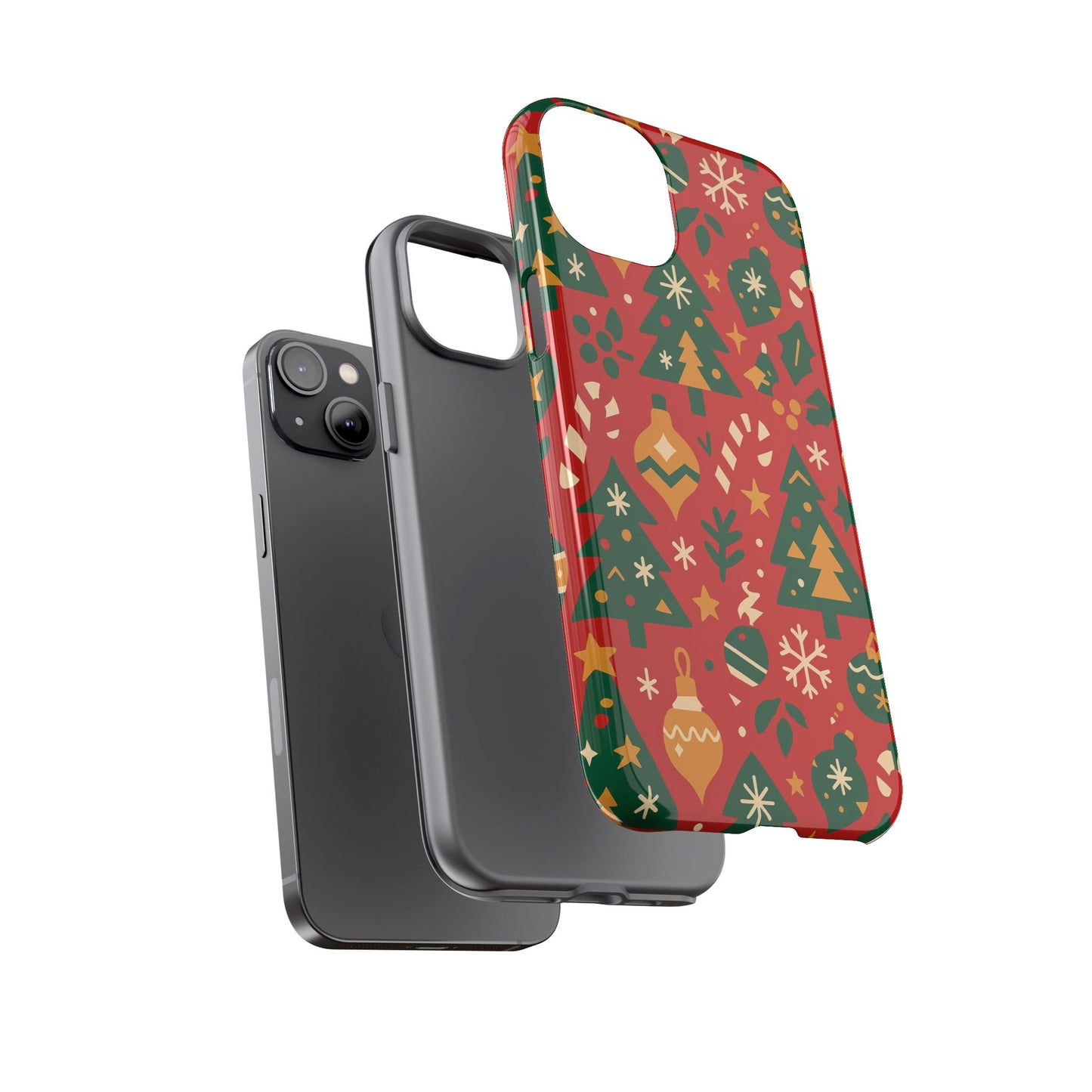 multicolor 3d wrap protective phone case with festive holiday design – fun retro style for smartphone protection compatible with iphone 13, 14, 15 & 16 – all models including pro, pro max & plus