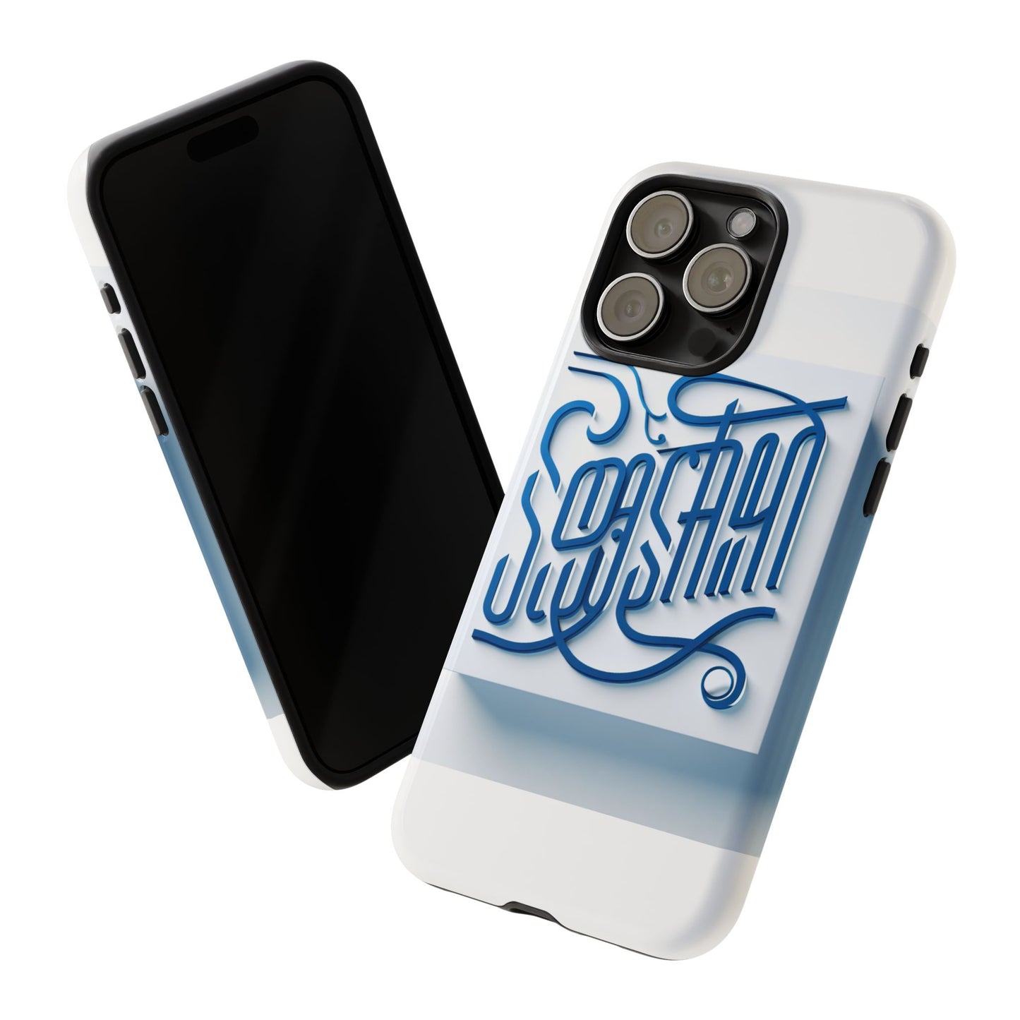 vibrant blue 3d alphabet phone case for stylish protection and unique expression compatible with iphone 13, 14, 15 & 16 – all models including pro, pro max & plus