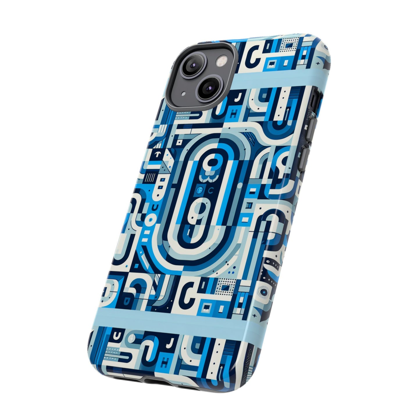 blue alphabet u letter phone case with 3d wrap uv protected shock absorption for kids and teenagers