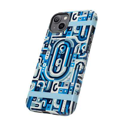 Blue Alphabet U Letter Phone Case with 3D Wrap UV Protected Shock Absorption for Kids and Teenagers