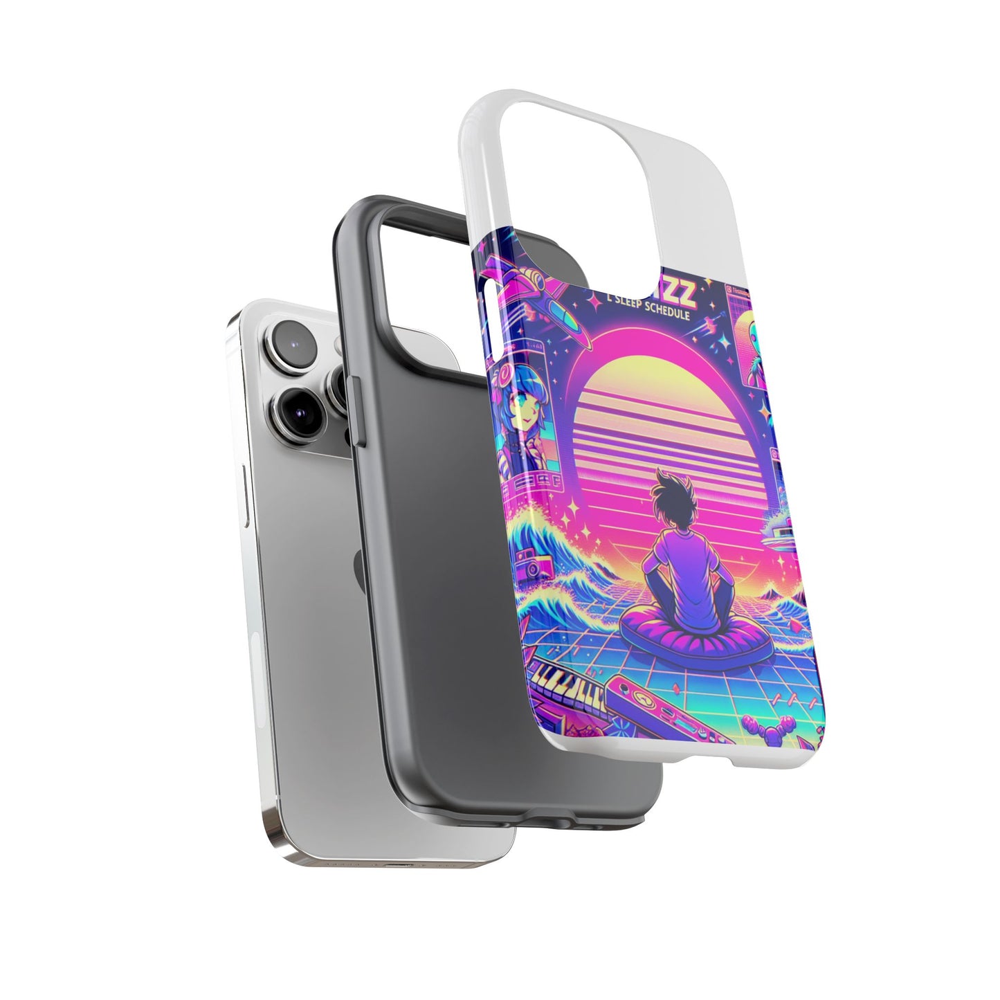 w rizz l sleep schedule protective phone case for anime lovers