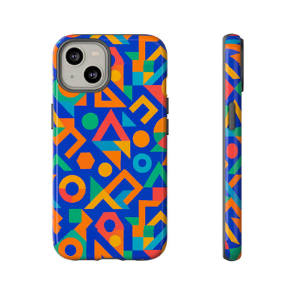 Multicolour Geometric 3D Wrap Protective Phone Case – Vibrant Accessory for Creative Individuals Compatible with iPhone 13, 14, 15 & 16 – all models including Pro, Pro Max & Plus