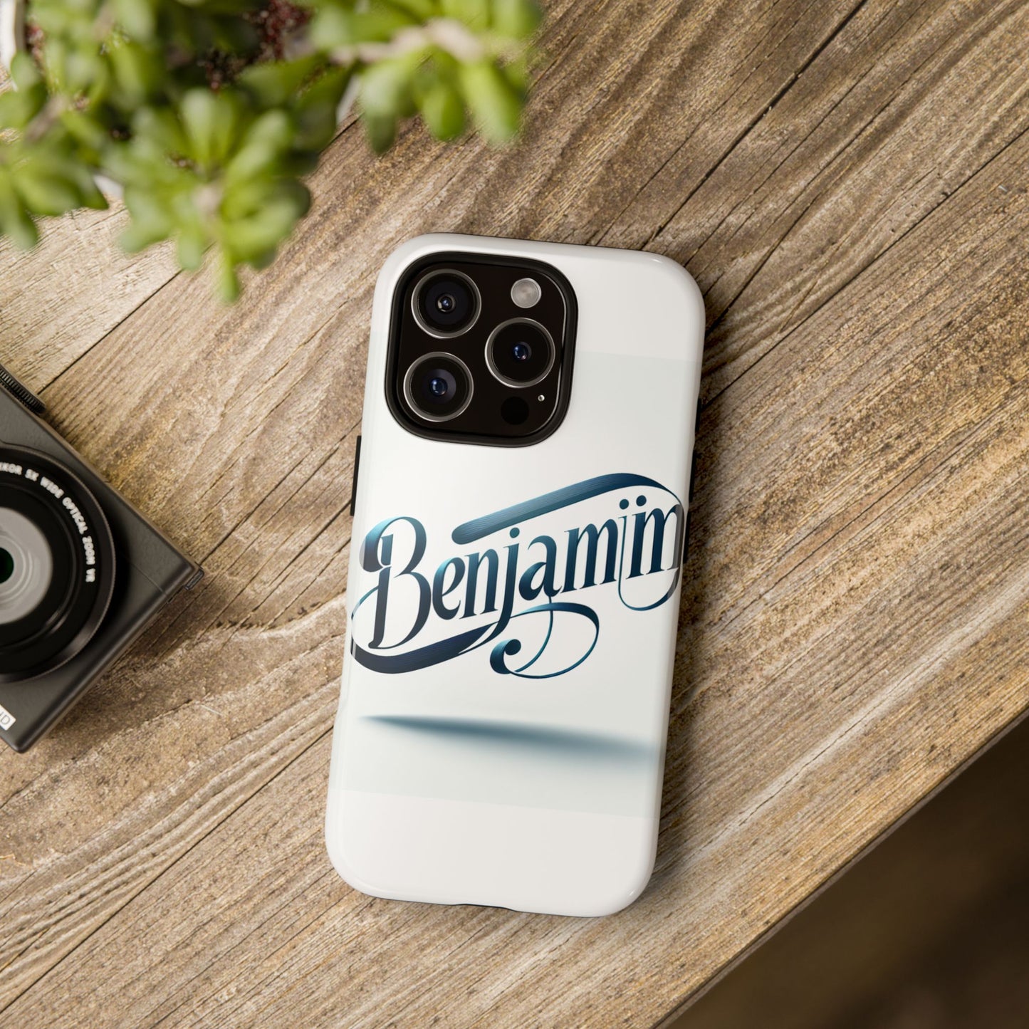 vibrant 3d typography protective phone case in blue – stylish protection for smartphones compatible with iphone 13, 14, 15 & 16 – all models including pro, pro max & plus