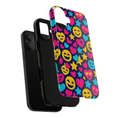 Vibrant Emoji Protective Phone Case with 3D Wrap Design for Fun Style and Robust Protection Compatible with iPhone 13, 14, 15 & 16 – All Models Including Pro, Pro Max & Plus