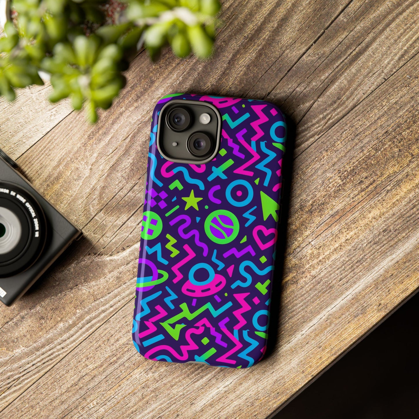 vibrant y2k abstract protective phone case with 3d wrap design for bold aesthetic compatible with iphone 13, 14, 15 & 16 – all models including pro, pro max & plus