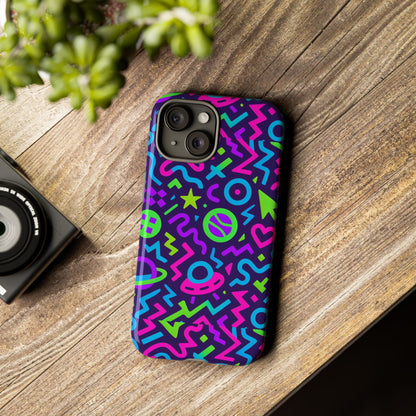 Vibrant Y2K Abstract Protective Phone Case with 3D Wrap Design for Bold Aesthetic Compatible with iPhone 13, 14, 15 & 16 – all models including Pro, Pro Max & Plus