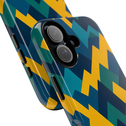 Vibrant Geometric Mountain Design Protective Phone Case for Unique Style and Durable Protection Compatible with iPhone 13, 14, 15 & 16 – all models including Pro, Pro Max & Plus