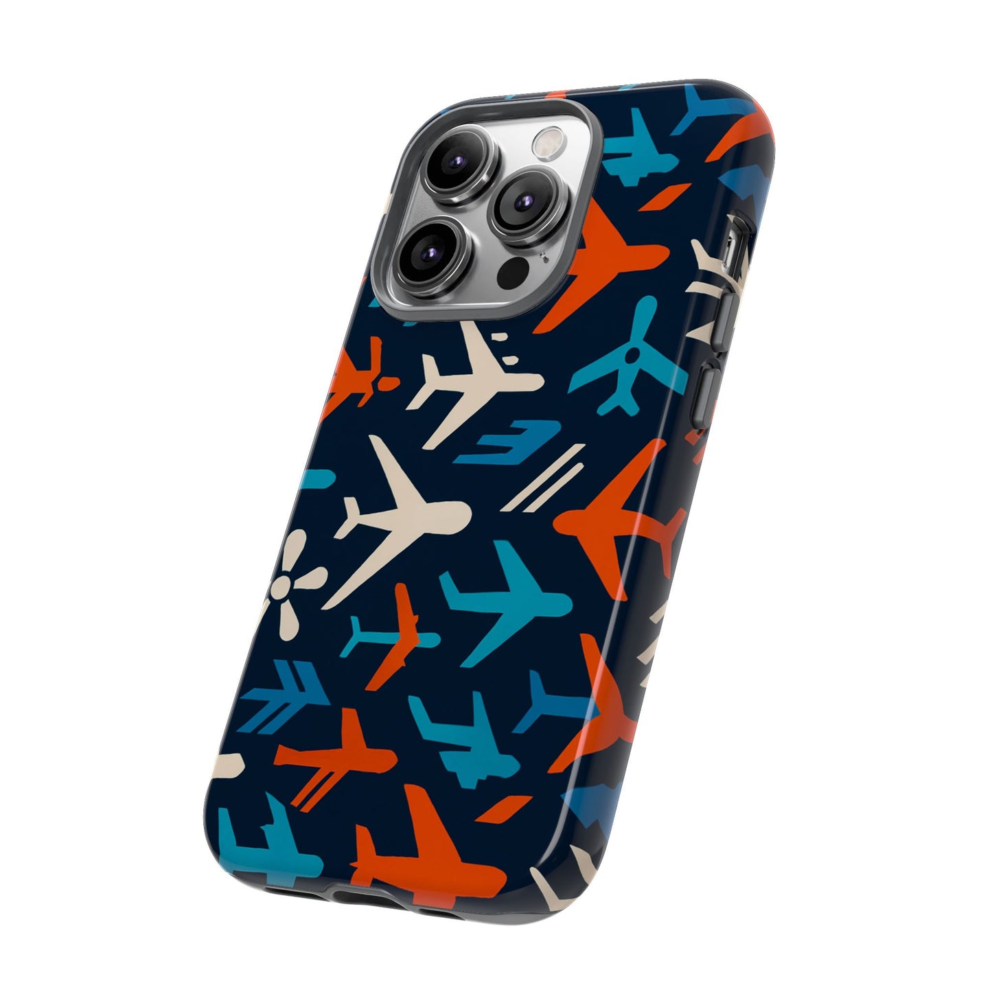 vibrant aviation themed protective phone case with 3d wrap design – unique style and durable protection – compatible with iphone 13, 14, 15 & 16 – all models including pro, pro max & plus