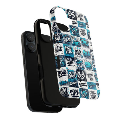 Vibrant 3D Wrap Phone Case in Blue with Playful Retro Design for Stylish Protection Compatible with iPhone 13, 14, 15 & 16 – all models including Pro, Pro Max & Plus