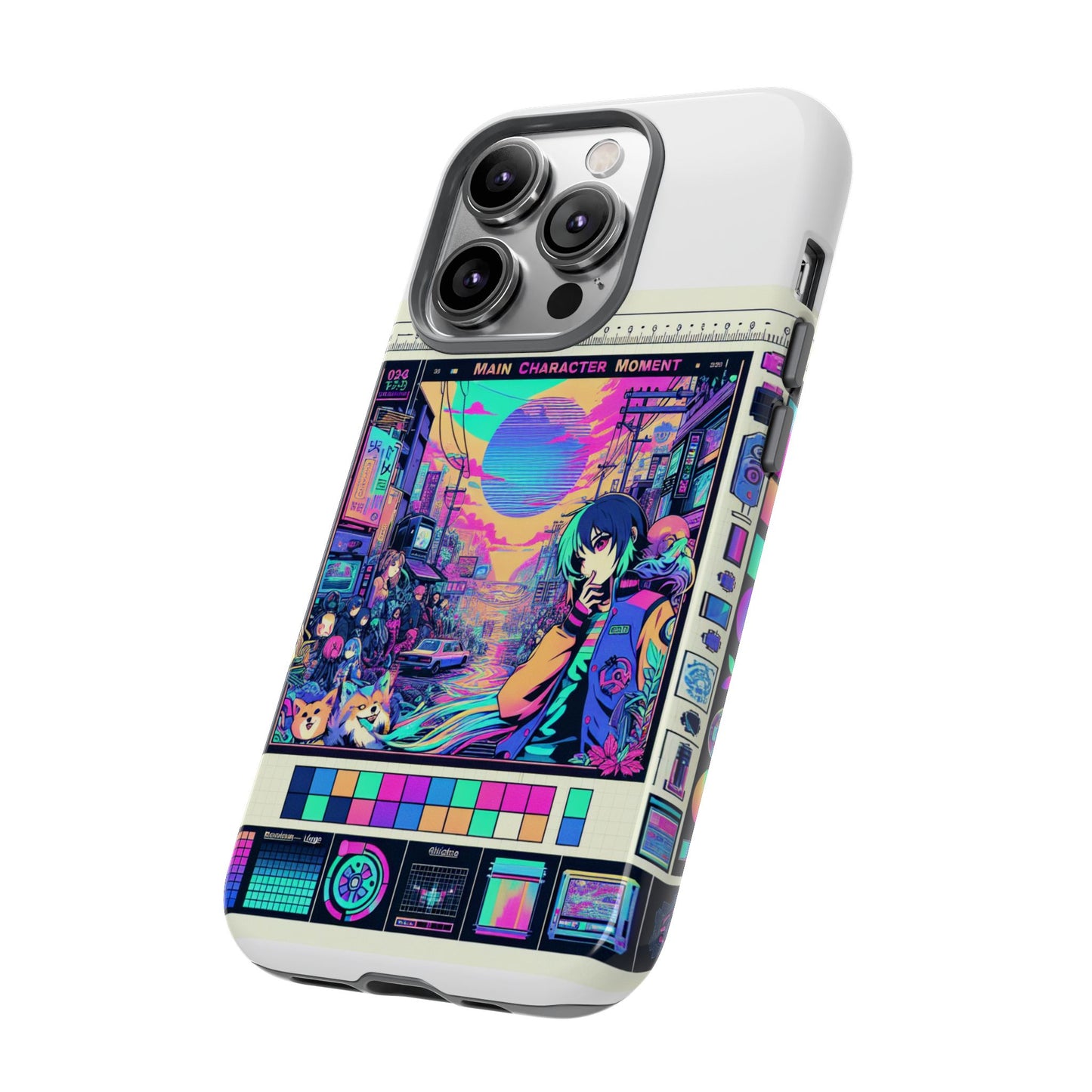 main character moment protective phone case, 3d wrap design, durable tpu silicone, uv protected, anime and comic inspired, unique gift for tech enthusiasts