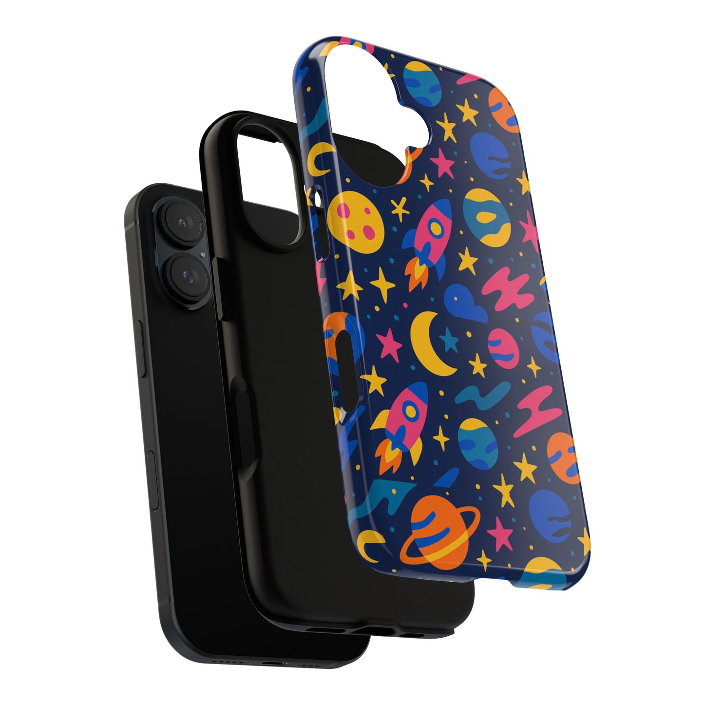 vibrant 3d space theme protective phone case for trendsetters and creatives stylish protection compatible with iphone 13, 14, 15 & 16 – all models including pro, pro max & plus