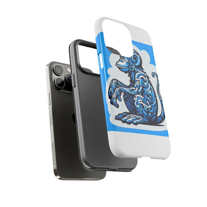 Vibrant 3D Monkey Design Phone Case in Blue – Stylish Protection for Smartphones Compatible with iPhone 13, 14, 15 & 16 – All Models Including Pro, Pro Max & Plus