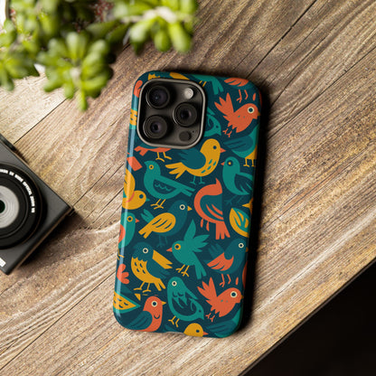 Multicolour Bird Pattern 3D Wrap Protective Phone Case – Vibrant Accessory for Self-Expression Compatible with iPhone 13, 14, 15 & 16 – all models including Pro, Pro Max & Plus