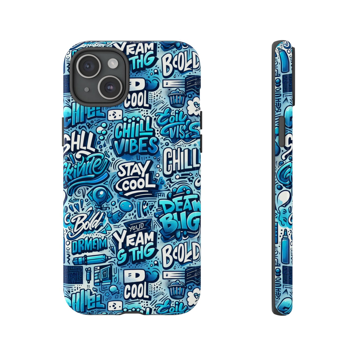 vibrant 3d wrap protective phone case with playful blue design for stylish protection compatible with iphone 13, 14, 15 & 16 – all models including pro, pro max & plus
