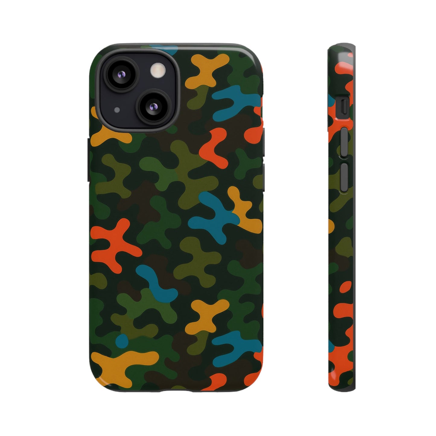 multicolour camouflage 3d wrap protective phone case stylish design for men and women stylish protection compatible with iphone 13, 14, 15 & 16 – all models including pro, pro max & plus