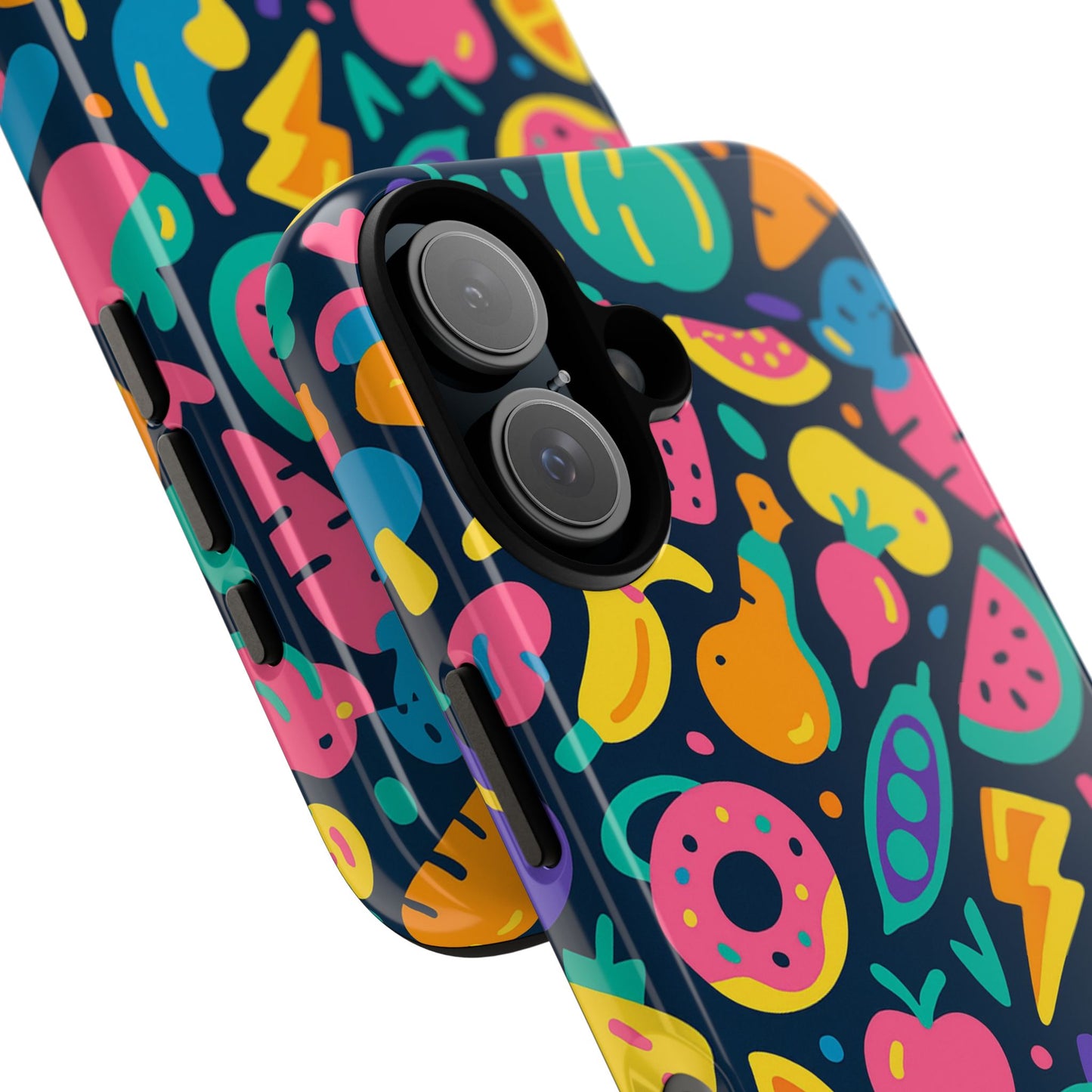 vibrant 3d fruit pattern protective phone case colourful accessory for stylish individuals compatible with iphone 13, 14, 15 & 16 – all models including pro, pro max & plus