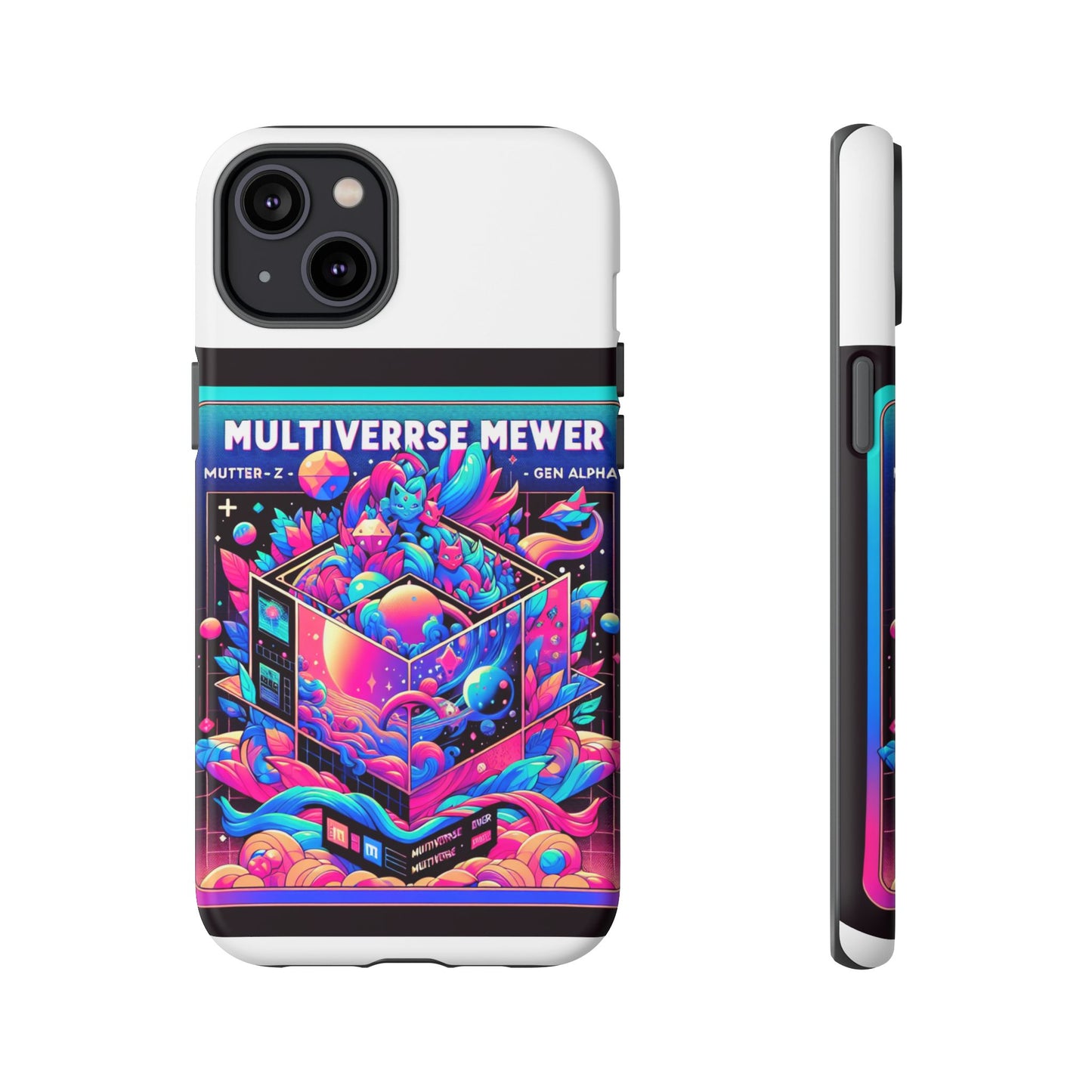 multiverse mewer protective phone case with 3d wrap design for smartphones, durable tpu silicone, uv protected, ideal gift for anime and comic lovers