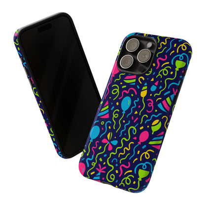 Vibrant 3D Wrap Protective Phone Case with Multicolour Party Design for Playful Smartphone Accessories Compatible with iPhone 13, 14, 15 & 16 – all models including Pro, Pro Max & Plus