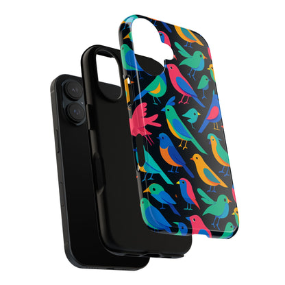 Vibrant Multicolour 3D Bird Print Protective Phone Case for Smart Devices – Unique Accessory for Trendsetters Compatible with iPhone 13, 14, 15 & 16 – All Models Including Pro, Pro Max & Plus