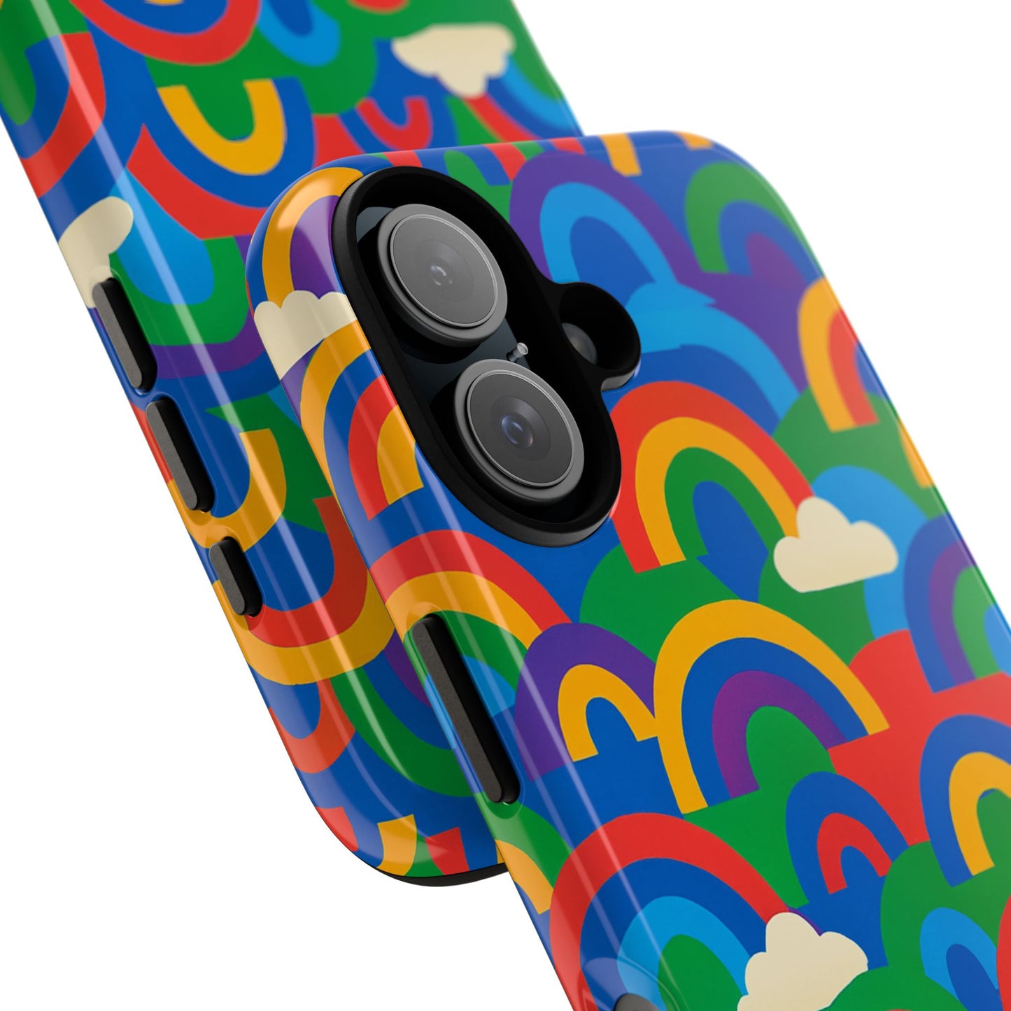 multicolour 3d rainbow phone case for trendy men and women unique playful design stylish protection compatible with iphone 13, 14, 15 & 16 – all models including pro, pro max & plus