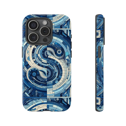 Blue Alphabet S Phone Case for Samsung and iPhone Shockproof Protective Cover with 3D Wrap Design and Vibrant Print