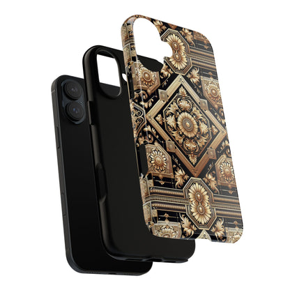 Pattern Image 1 Vibrant Shockproof Phone Case for Anime and Comic Fans - Stylish Gold Floral Design for iPhone 13-16 Pro Max Plus