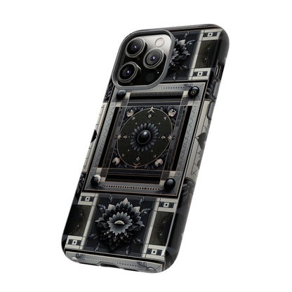 Pattern Image 4 Vibrant Shockproof Phone Case for Anime and Comic Fans, Geometric Black and Silver Design, Durable Protective Cover Compatible with iPhone 13, 14, 15 & 16 – all models including Pro, Pro Max & Plus