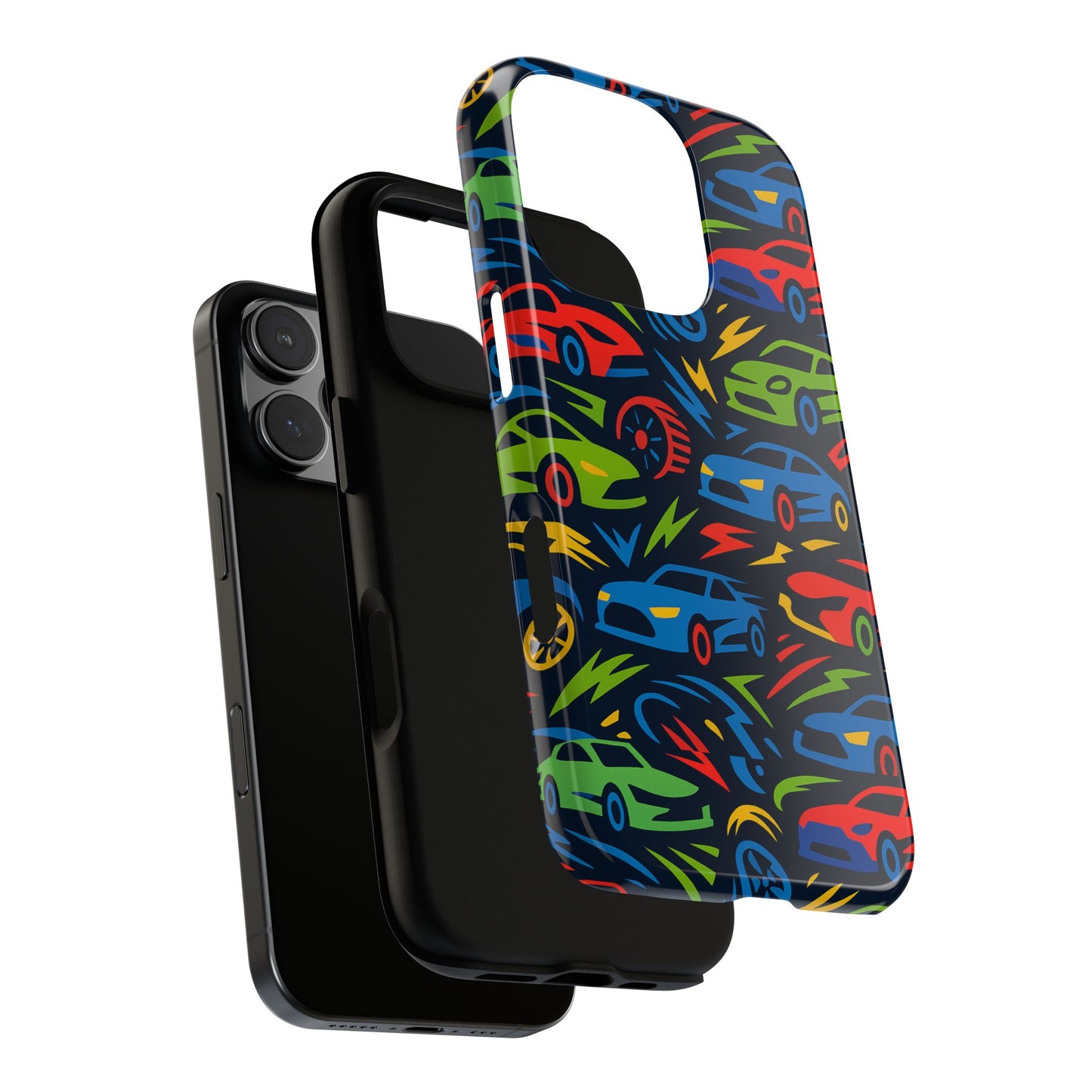 vibrant 3d car design protective phone case – fun retro style for kids and adults – stylish protection – compatible with iphone 13, 14, 15 & 16 – all models including pro, pro max & plus
